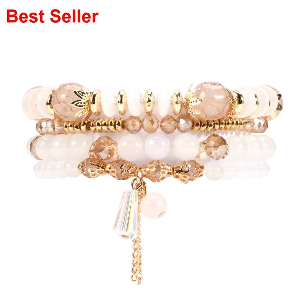 Vintage Stackable Beads Bracelets Stretch Charm Jewelry